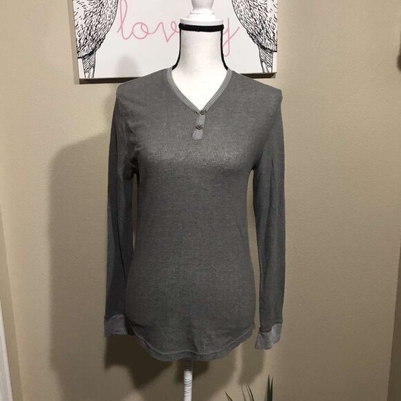 BDG long sleeve shirt thermal Henley gray - Picture 1 of 11